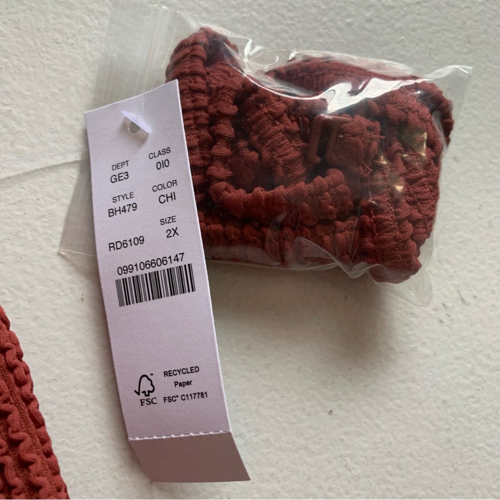 J Crew Size 2X Textured Convertible Scrunchie Sweetheart Bikini Top NWT - Picture 11 of 17